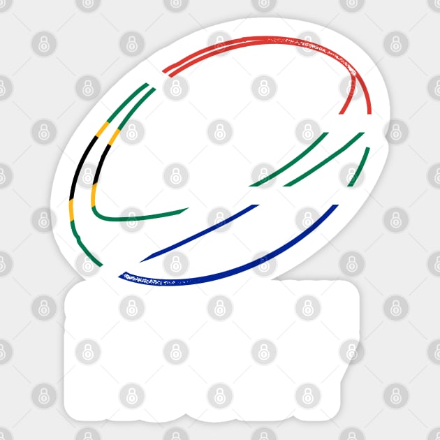 Rugby Ball South Africa Flag Sticker by BraaiNinja